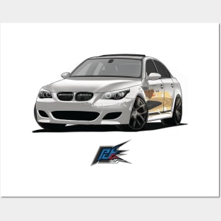 bmw m5 v10 white Posters and Art